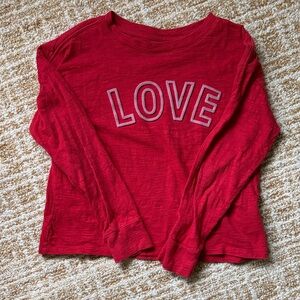 GAP Kids Red Love Long Sleeve Tee